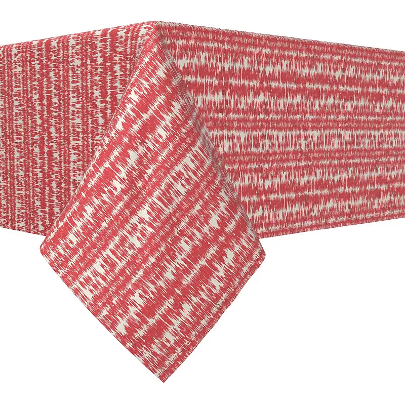 Rectangular Tablecloth， 100% Cotton， 52x104， Red Ikat Design