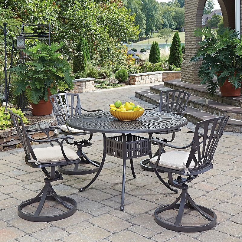 homestyles Patio Dining Table and Swivel Chair 5-piece Set