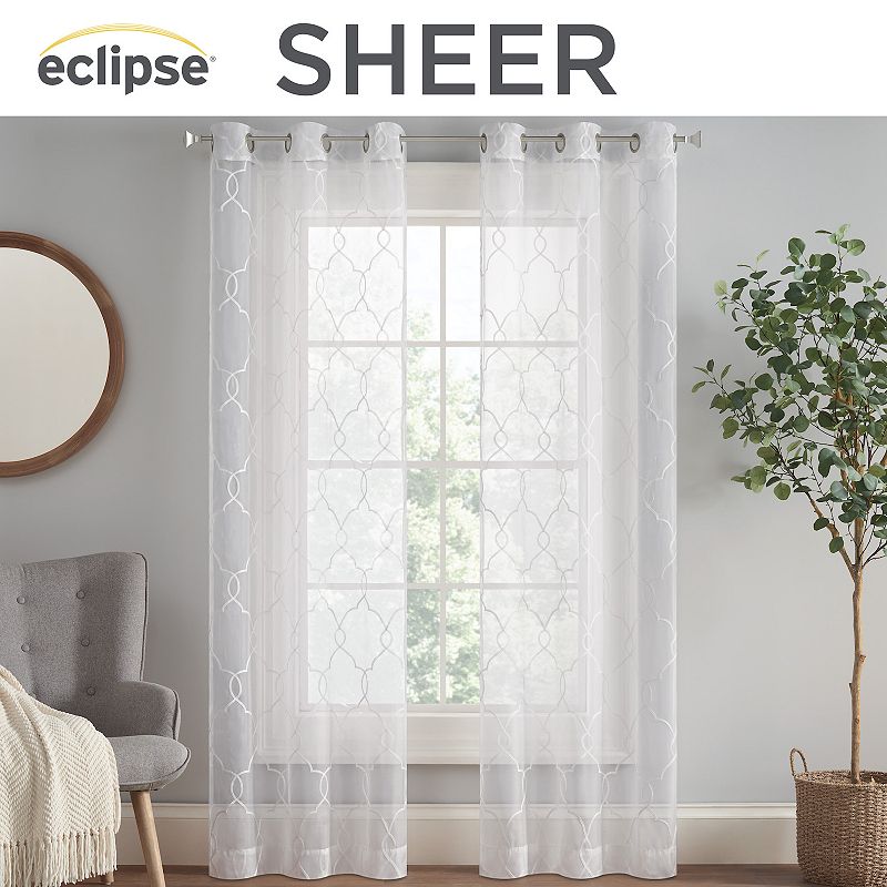 Eclipse 2-Pack Heron Embroidery Window Curtains