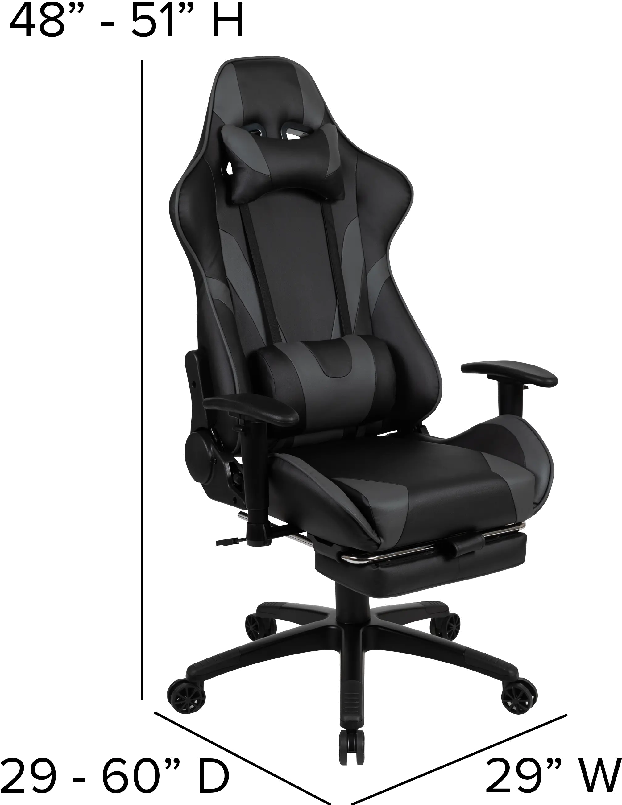 X30 Gray and Black Gaming Swivel Chair