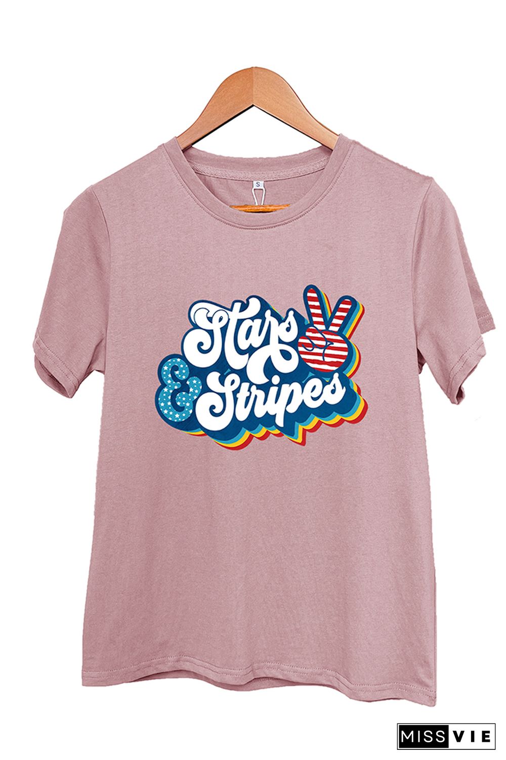 Stars & Stripes Retro Peace Graphic Tee Wholesale