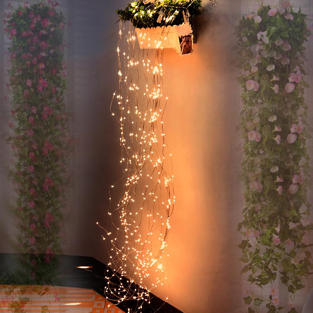 2M 200LED String Light Flexible Copper Wire for Christmas Holiday Party Home Decorationwarm white EU 100-240V