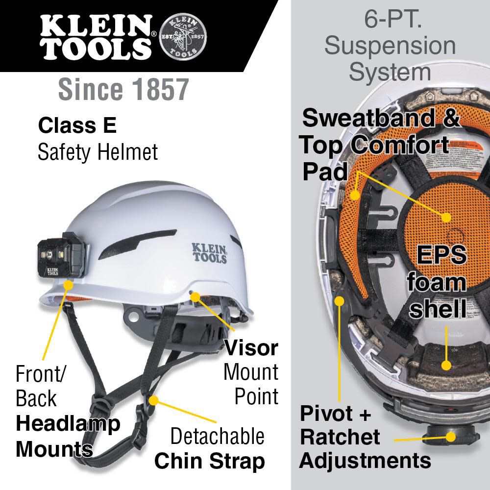 Klein Tools Safety Helmet Class E with Lamp 60525 from Klein Tools