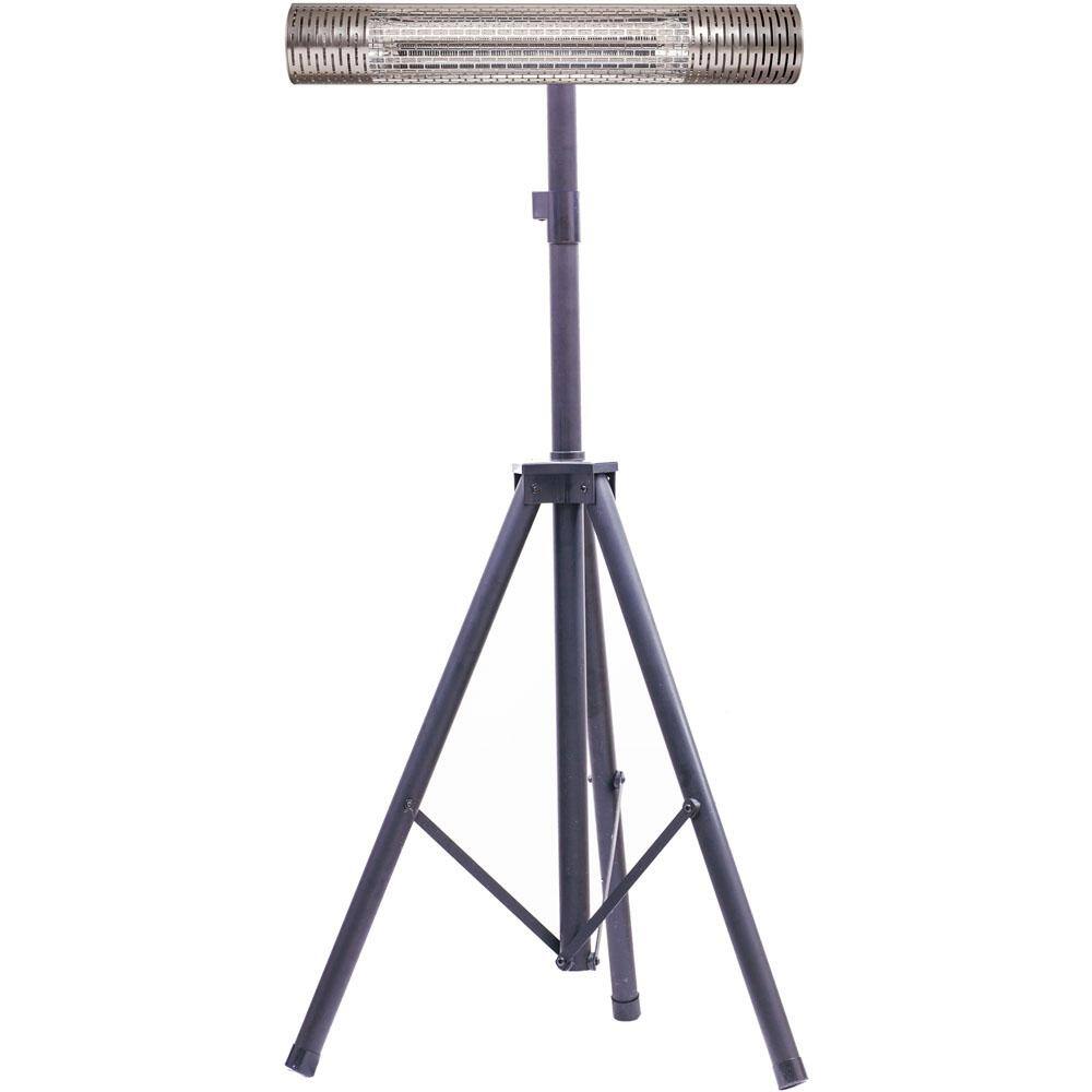 Hanover 30.7 in. 1500-Watt Infrared Electric Patio Heater with Remote Control and Tripod Stand in SilverBlack HAN1031ICSLV-TP