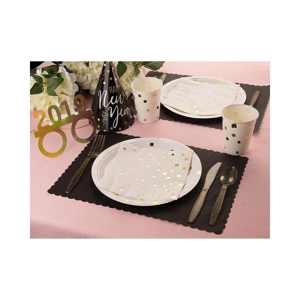 Juvale 144 Pack Gold Glitter Silverware Set   Disposable Party Cutlery Utensils