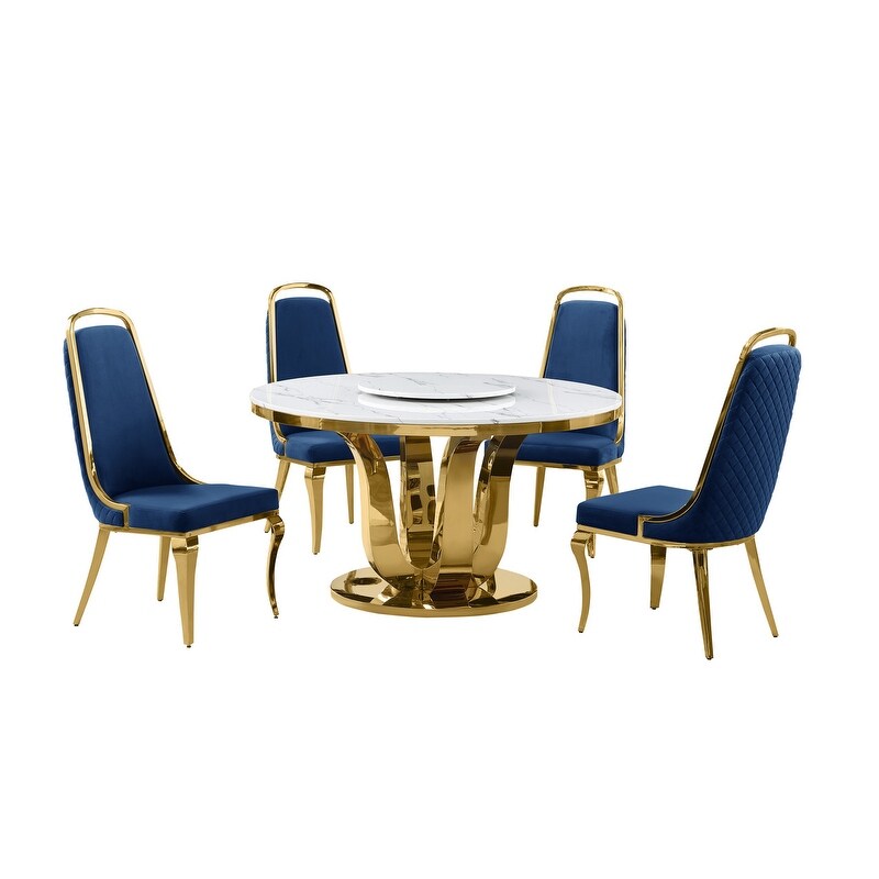 Best Quality Furniture D325 SC314 7 5 Piece Round Dining Set