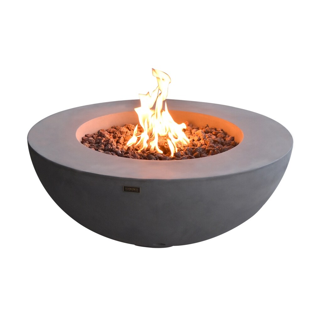 Elementi Lunar Bowl Concrete Fire Pit  Propane  45 000 BTU  Auto Ignition