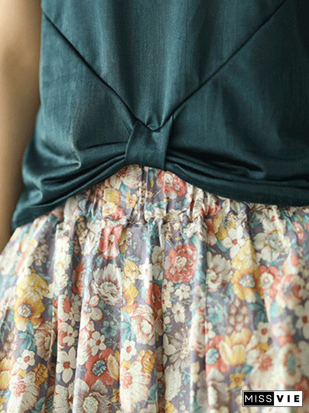 Original Floral Cotton-Blend A-Line Skirt