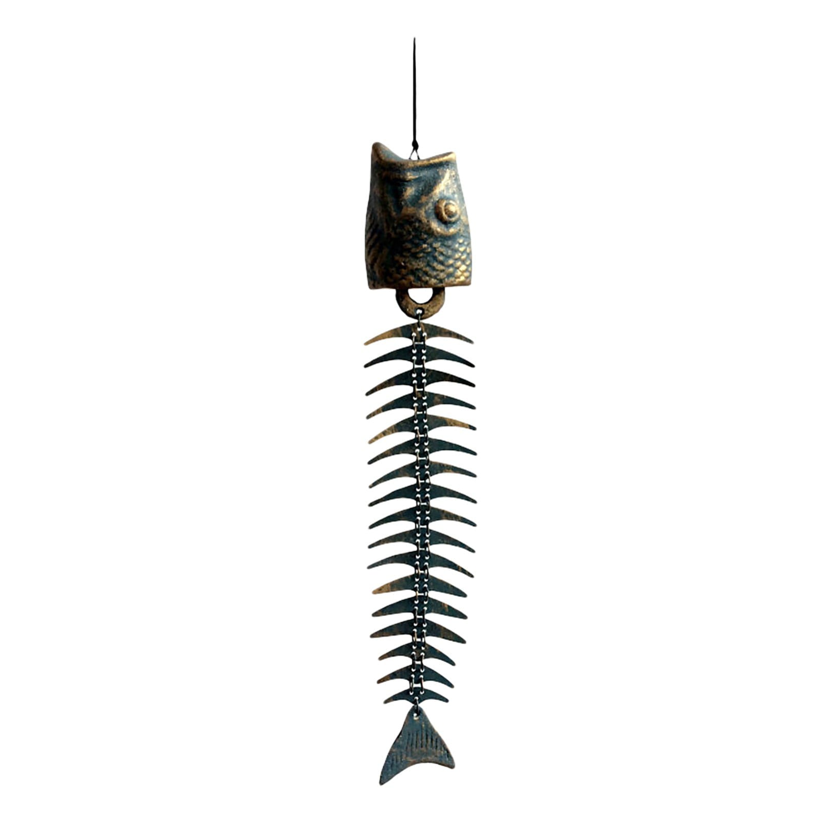 European style fish wind chime metal iron wind chime ornaments creative Wind chimes for outside memorial outdoor clearance angel decoration