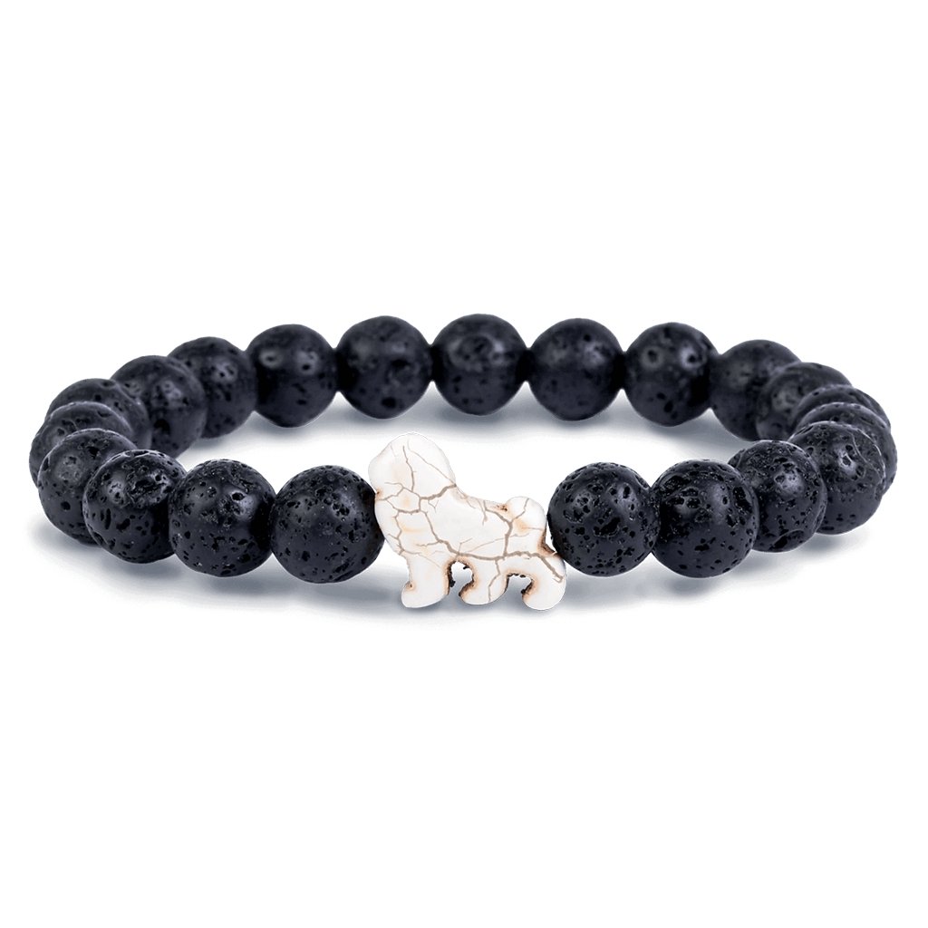 Fahlo  The Excursion Bracelet in Lava Stone- Lion-Tracking Bracelet