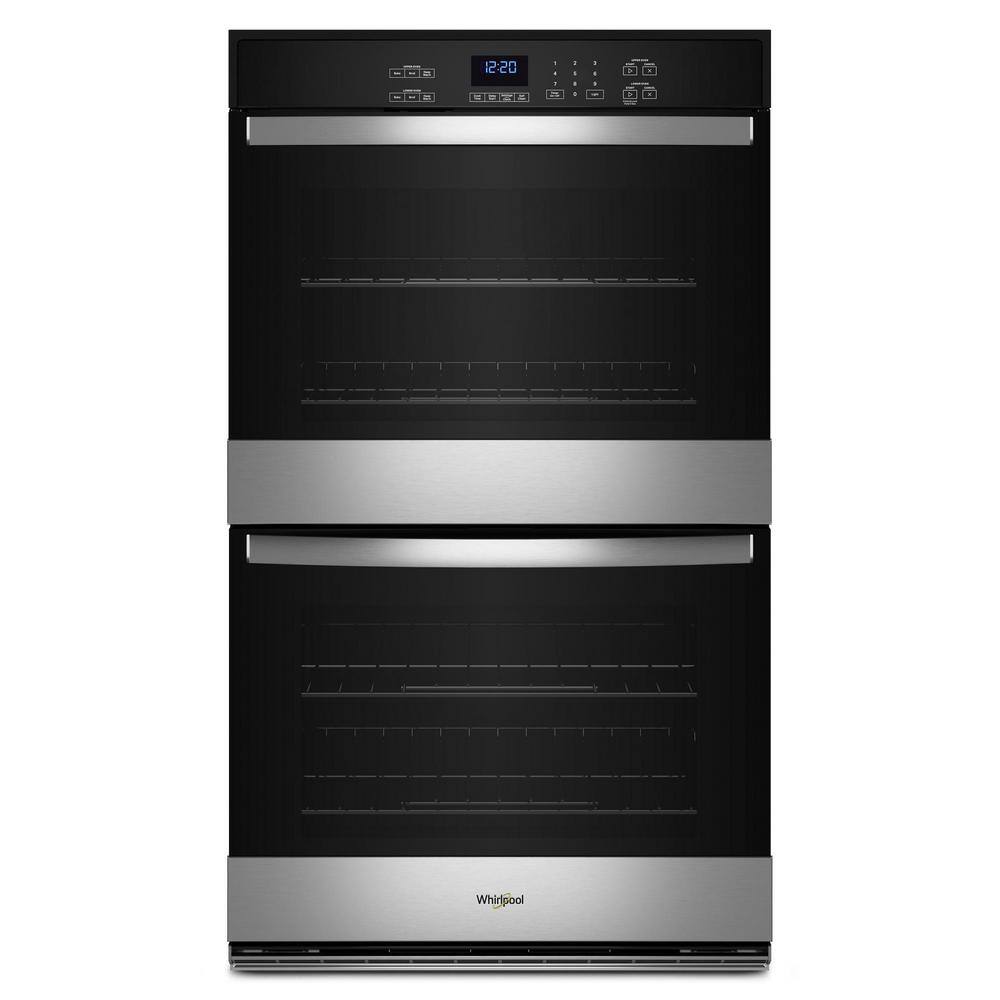 Whirlpool 30 in. Double Electric Wall Oven with Self-Cleaning in Stainless Steel WOED3030LS