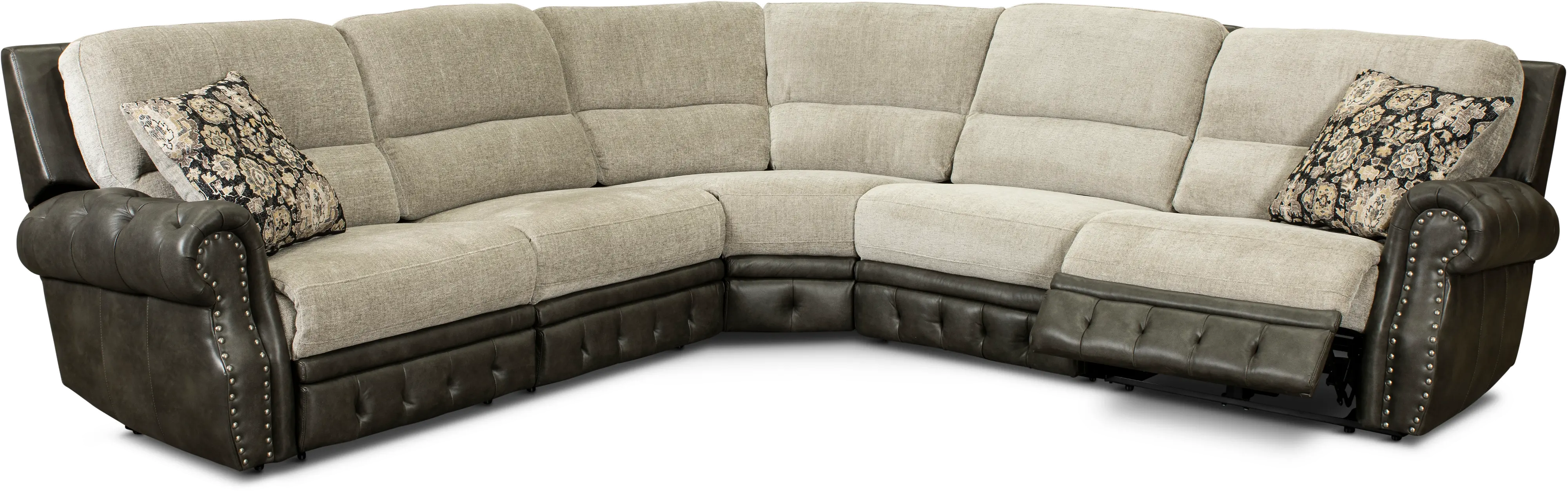 Spirit Gray 5 Piece Power Reclining Sectional