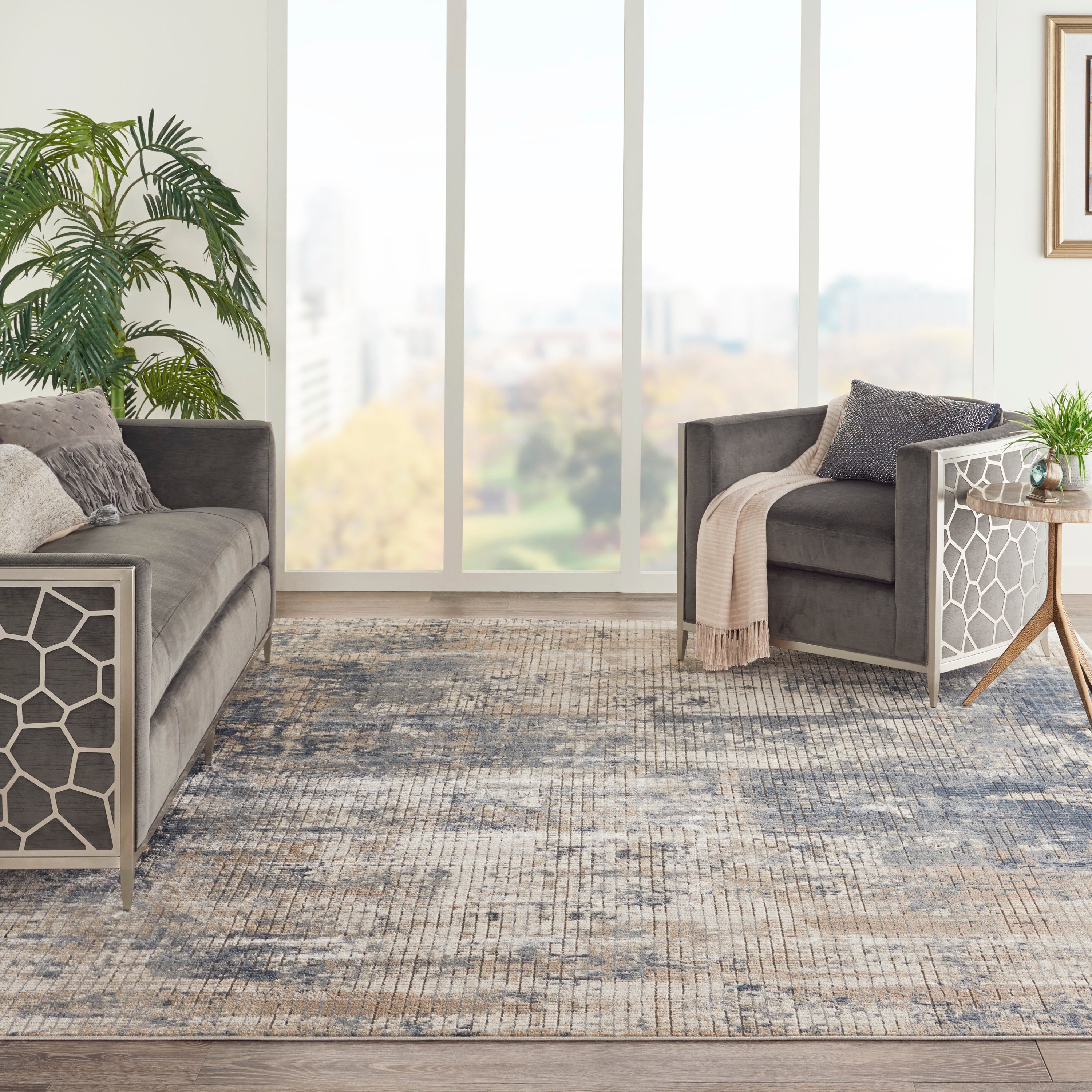 Quarry Blue/Beige Rug