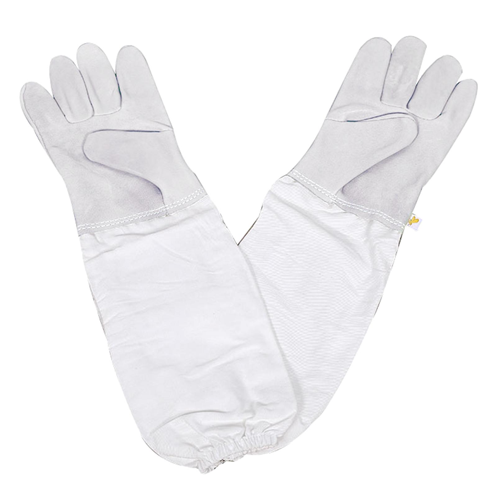 1 Pair Beekeeping Gloves Protective Sleeves Breathable Anti Bee Sting Sheepskin Long Gloves For Beekeeper Beekeeping Tools