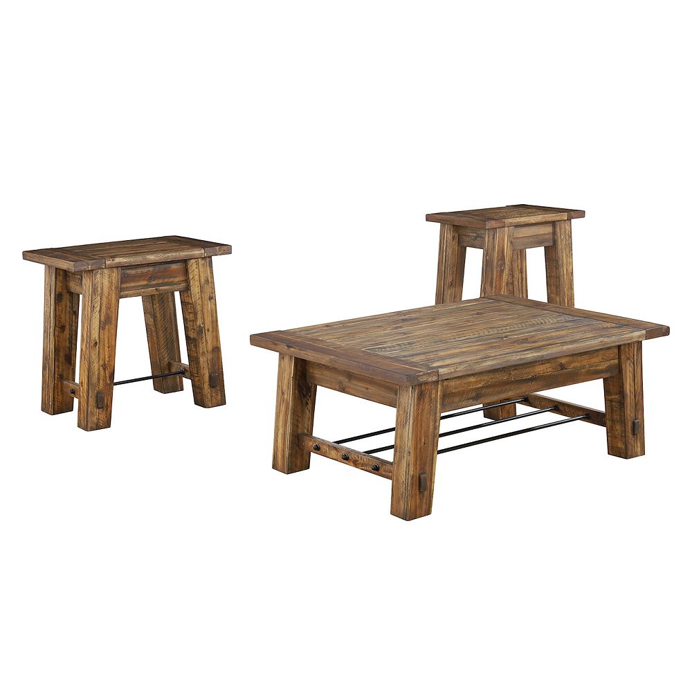 Alaterre Furniture Durango Rustic Coffee Table and End Table 3-piece Set