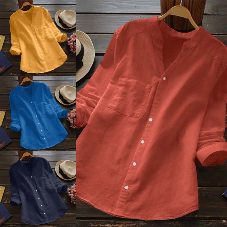 Linen Cotton Casual Loose Shirt-Buy 2 Free Shipping