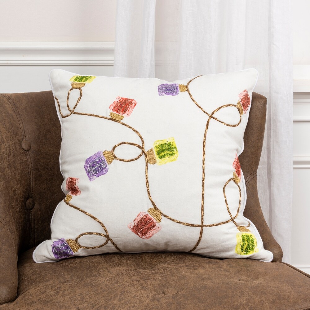 Rizzy Home String of Lights Holiday Throw Pillow Cover