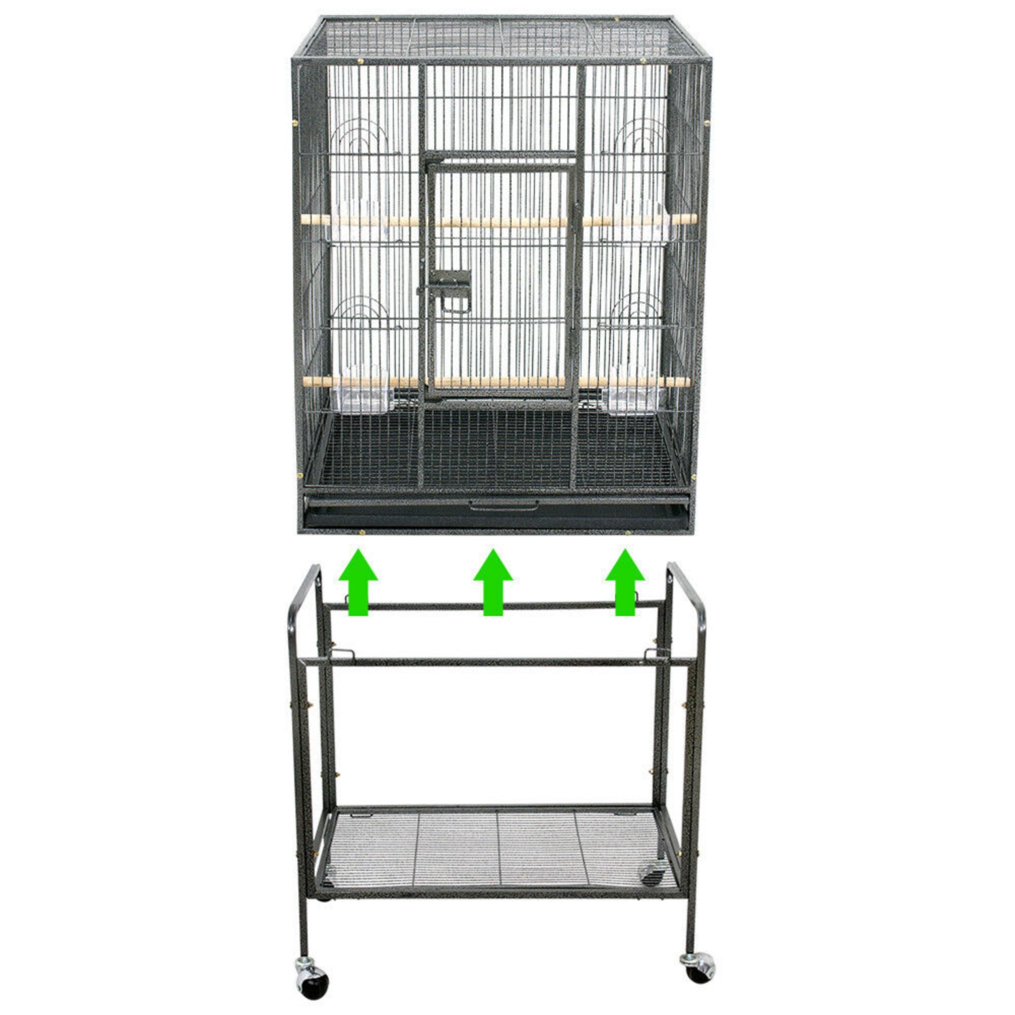 KingShop Bird Parrot Cage Chinchilla Cockatiel Conure Large Cockatiel House Metal Wheels