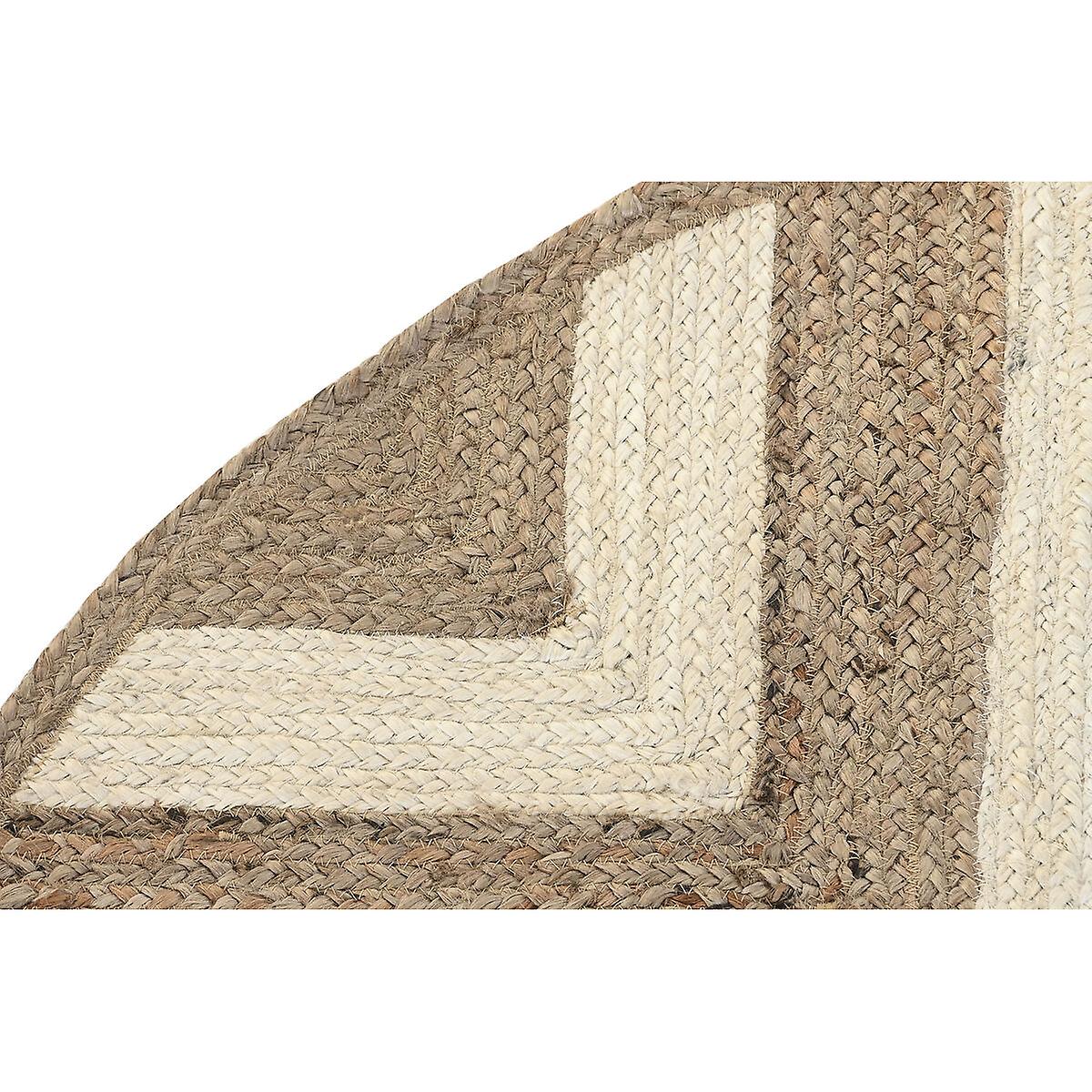 Carpet DKD Home Decor Scandi White Light brown Jute (150 x 150 x 1 cm)