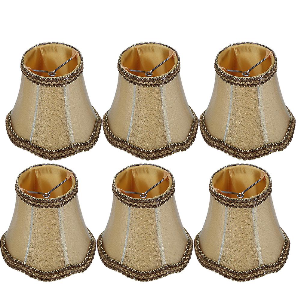 6Pcs Household Fabric Lampshade Table Lamp Cover Accessory for E14 Chandelier Wall Light