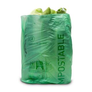 simplehuman 4 L1.2 Gal. Green Code Z Custom Fit Compostable Trash Bags (30-Count) CW0525