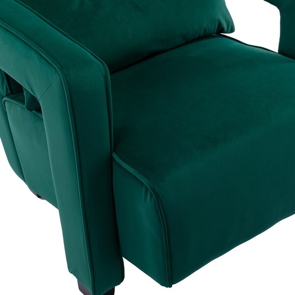 Modern Velvet Upholstered Armchair with Pillow， Armrest Single Sofa Accent Leisure Style Chair