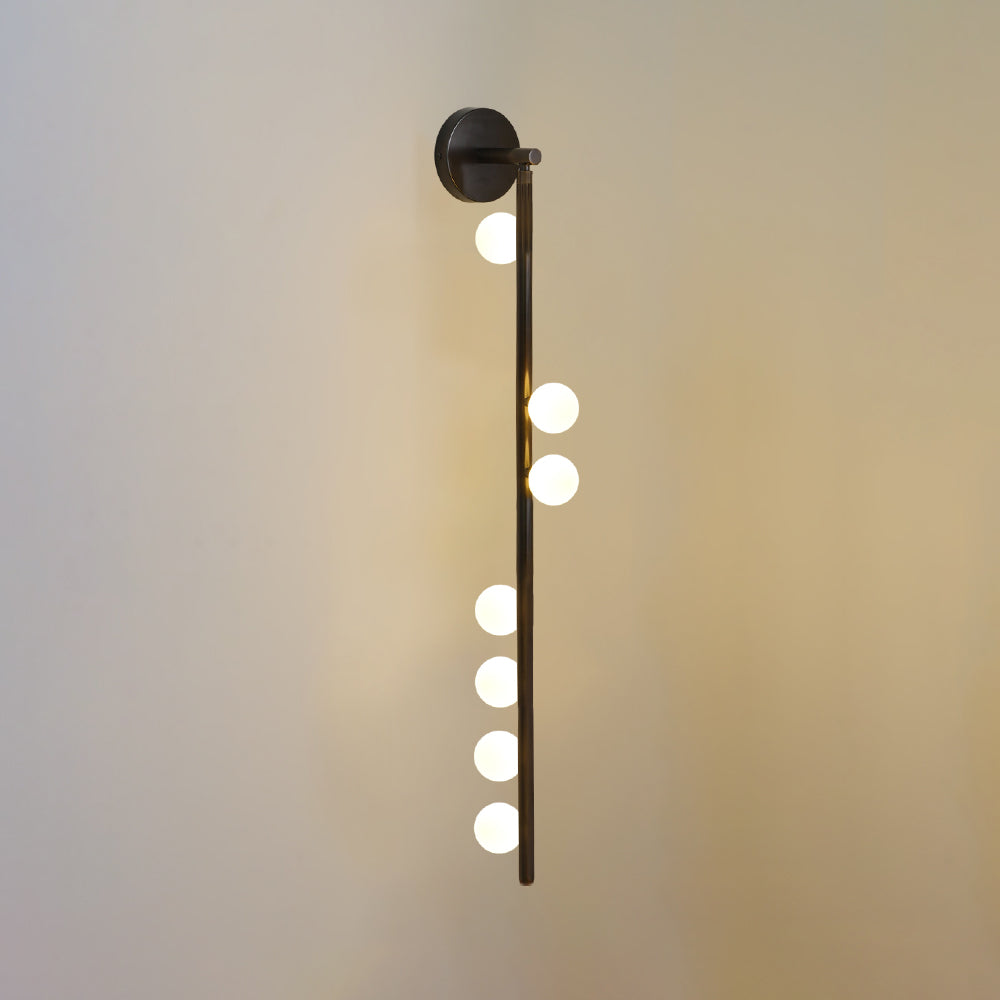 Brass Glass Tube Plug-in Wall Lamp