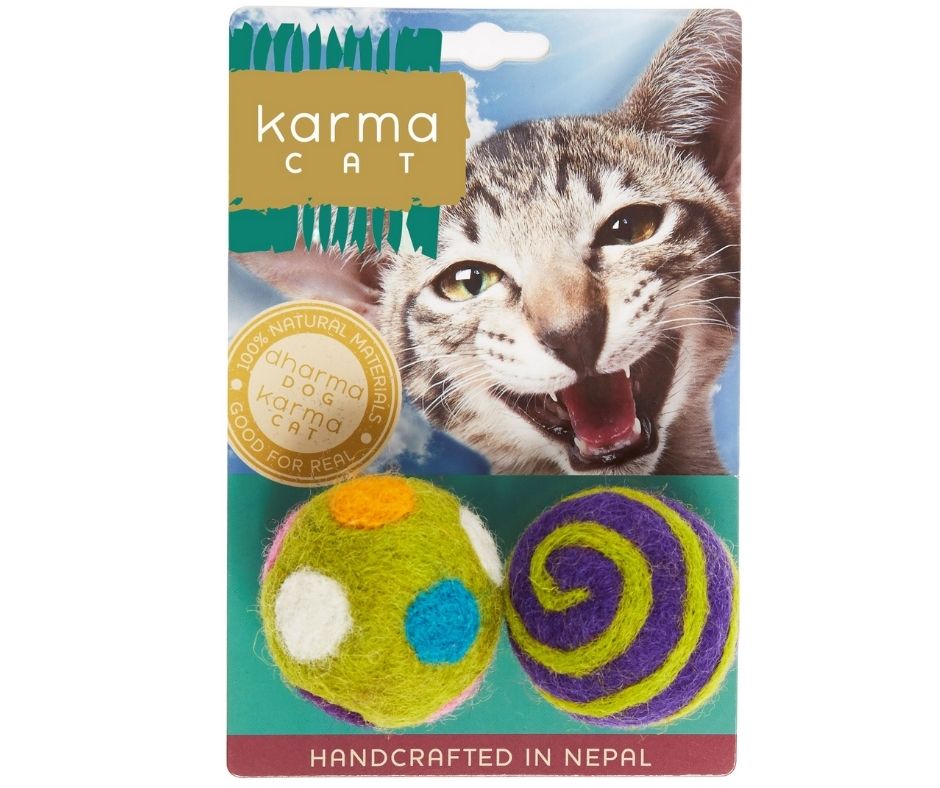 Dharma Dog Karma Cat - 1.5″ Balls Pack of 2 Cat Toys