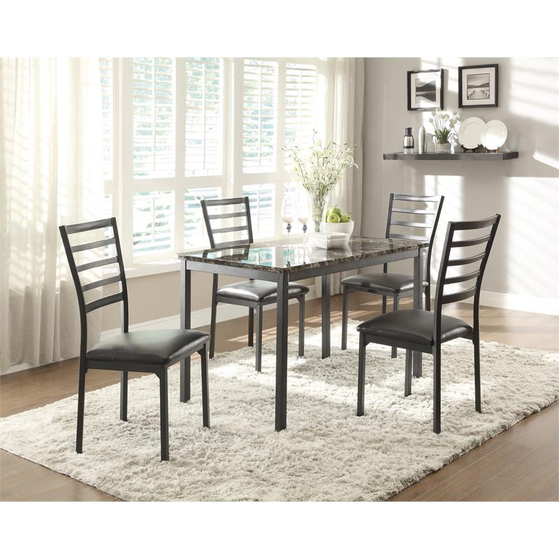 Pemberly Row 19 quotTransitional Metal Dining Side Chair in Black (Set of 4)   Transitional   Dining Chairs   by Homesquare  Houzz