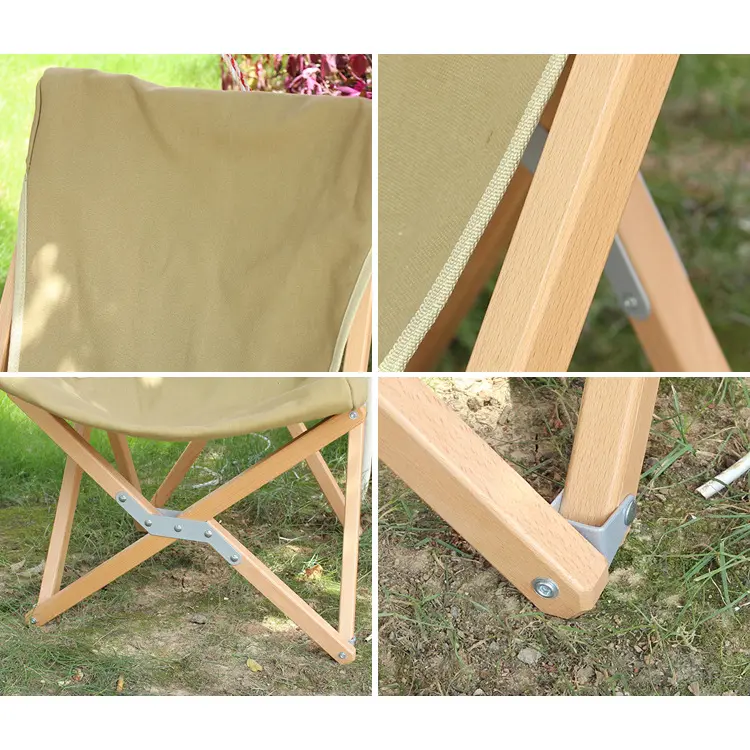 Beach Chair Outdoor Travel Folding Beech Chair Waterproof Fishing Wood Lounge Wooden Chair Modern