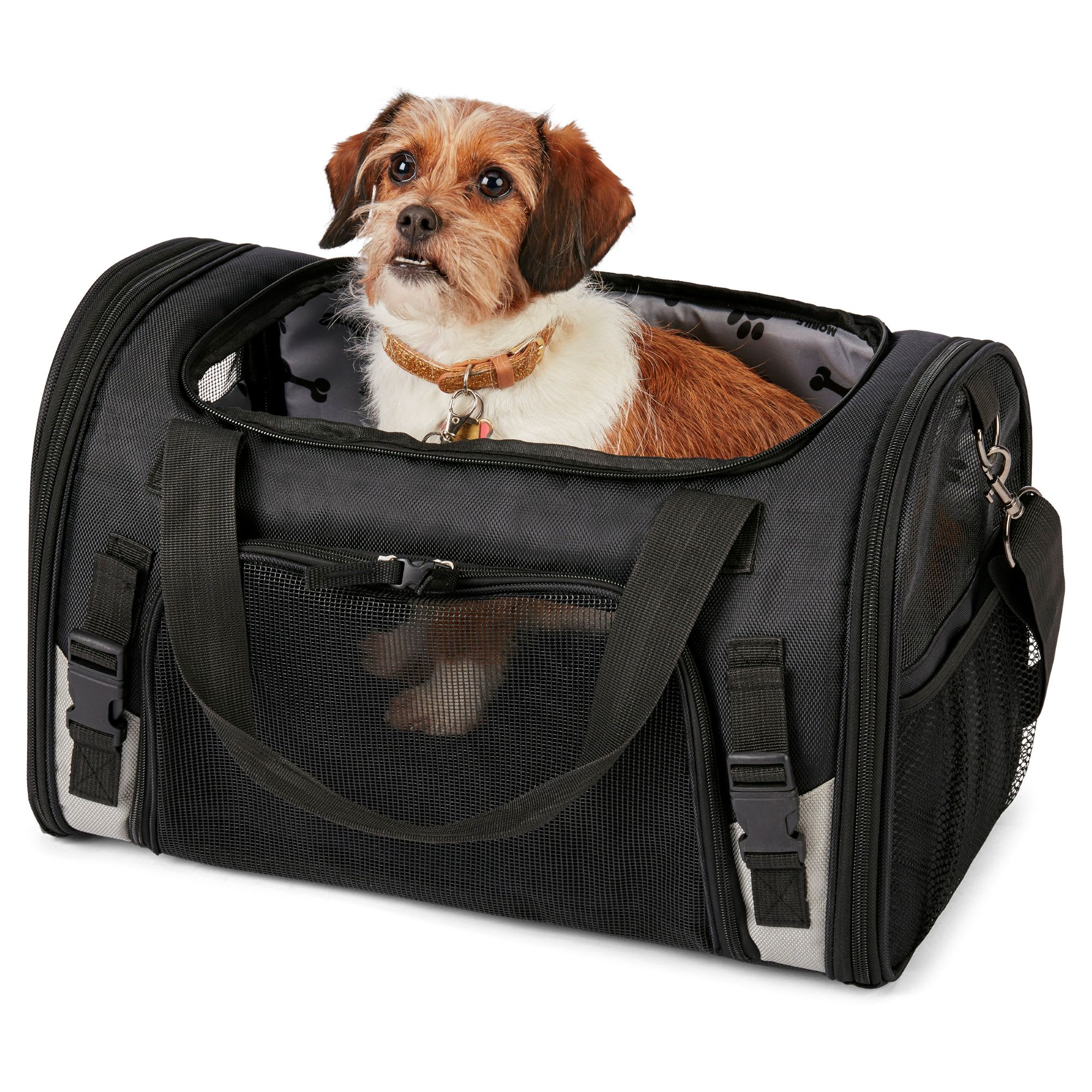 MOBILE DOG GEAR Black Pet Carrier Plus， Small