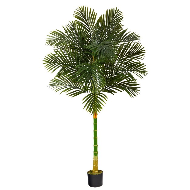 Nearly Natural 6-ft Single Stalk Golden Cane Artificial Palm Tree