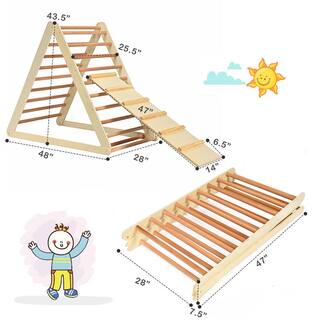 Costway Foldable Wooden Climbing Triangle for Toddler Baby TY327400NA