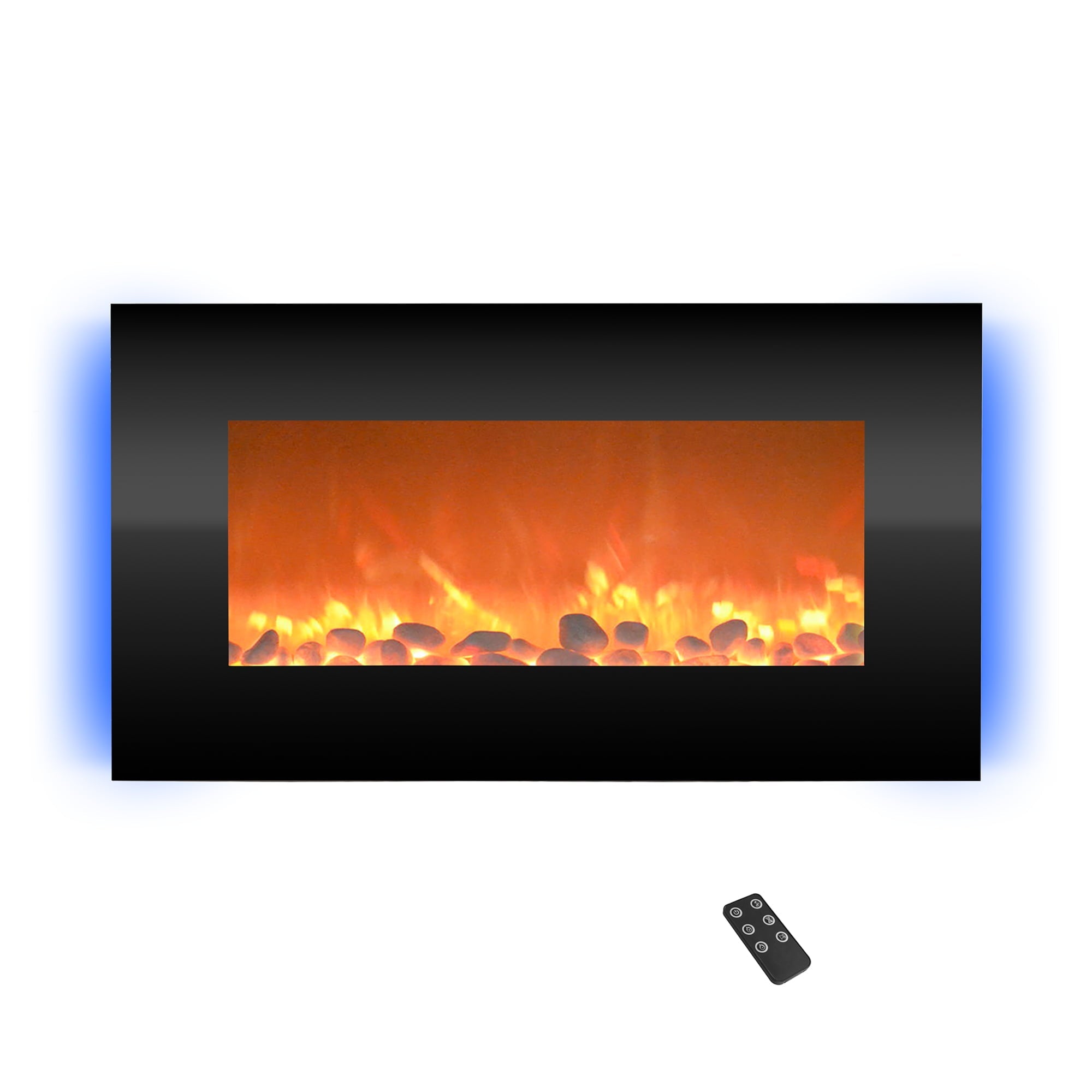 Northwest Electric Fireplace with Remote Control and Adjustable Heat, Black