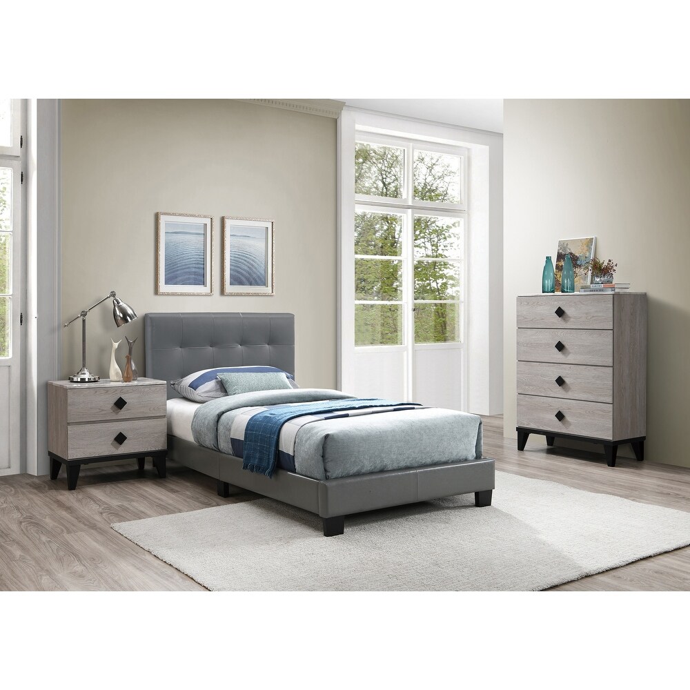 Bedroom Furniture Contemporary Color Nightstand Drawers