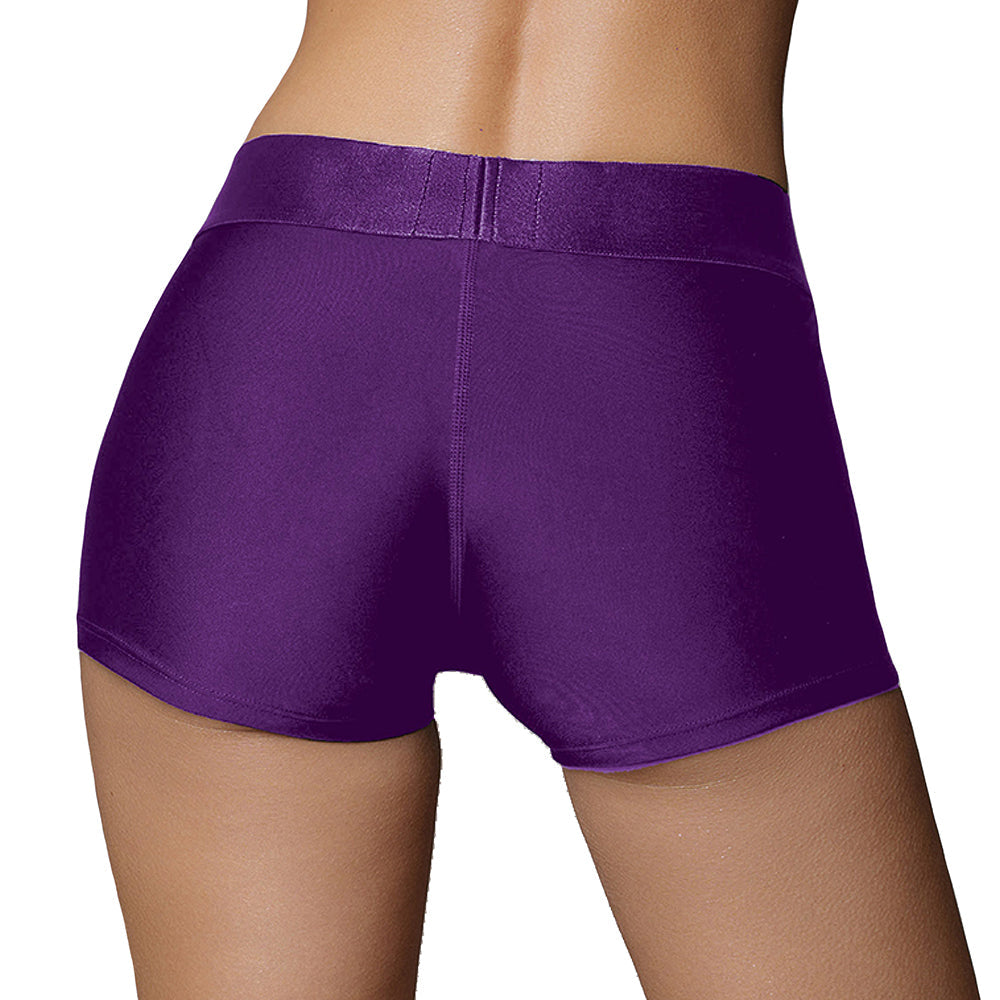 Ouch! Vibrating Purple Strap-on Boxer /S