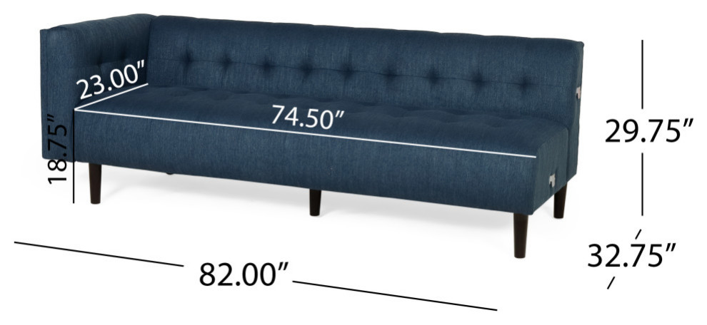 Konnor Fabric Sectional Sofa   Midcentury   Sectional Sofas   by GDFStudio  Houzz