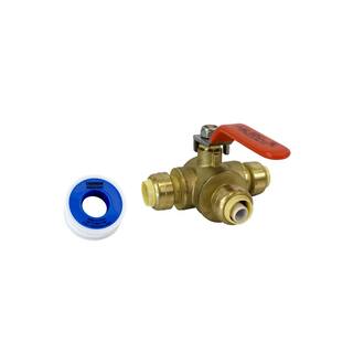 CMI inc 12 in. x 12 in. x 12 in. 3-Way Ball Valve with Push Connection 440943-T