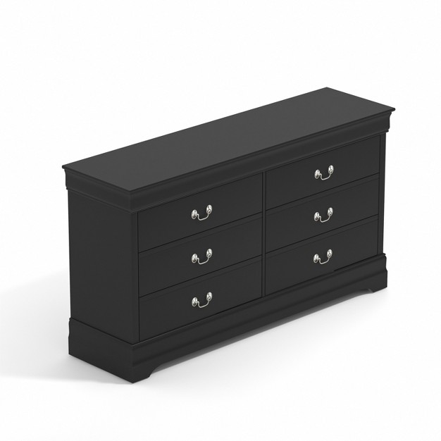 Galano Ireton 6 drawer Dresser 32 0 In 58 2 In 15 7 In In White Black Gray