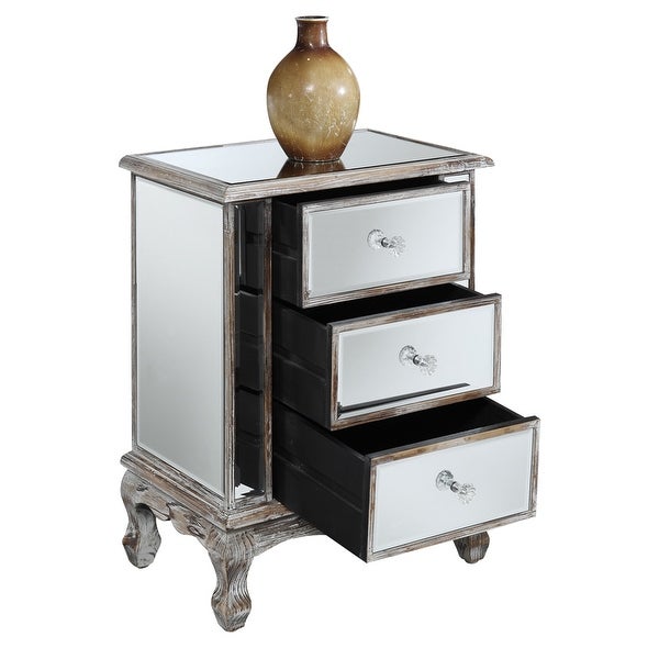 Silver Orchid Talmadge 3-Drawer Mirrored End Table