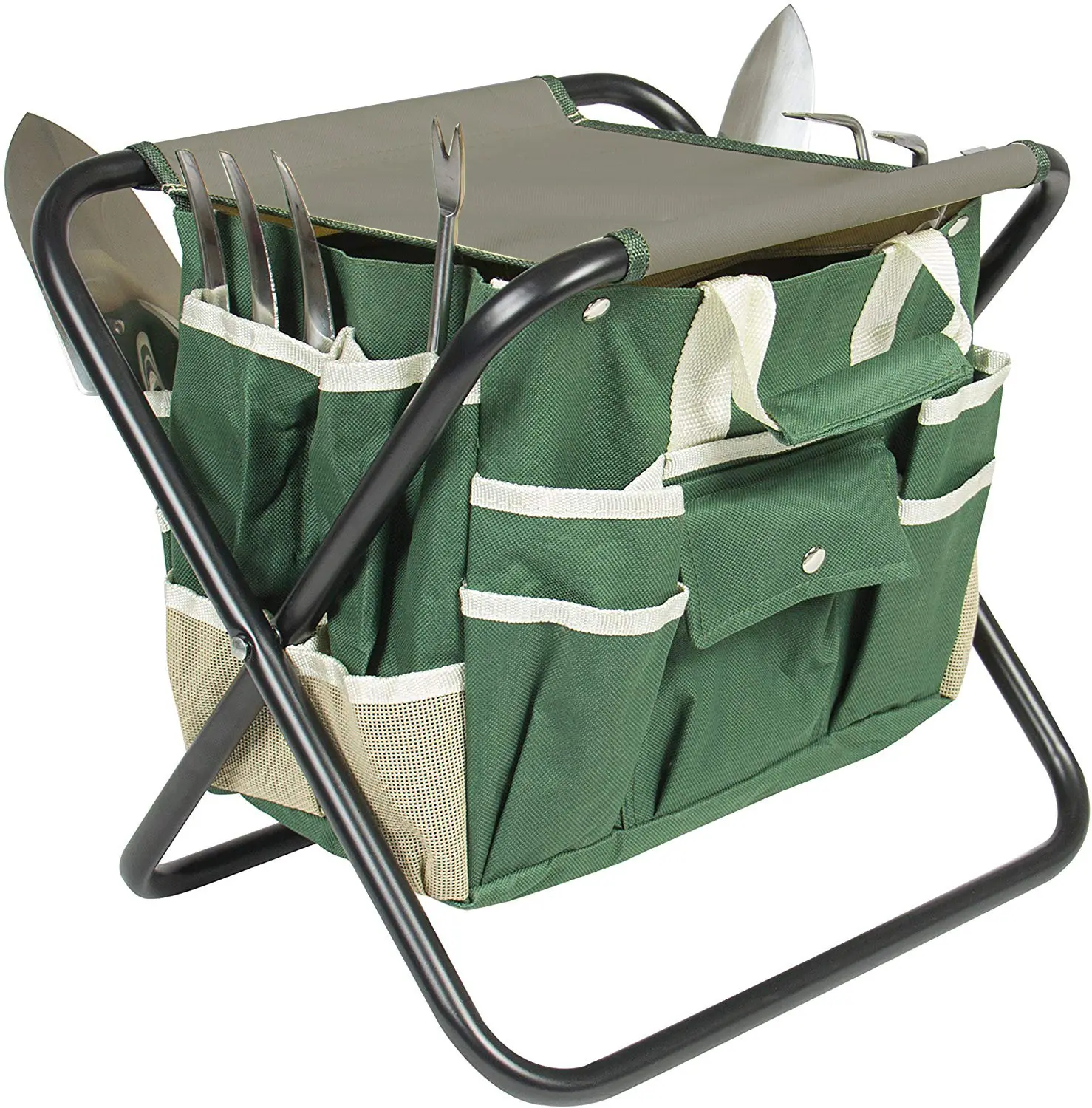 Heavy Duty Aluminium oy Garden Hand Tools With Gardening Stool And Detachable Canvas Tool Bag