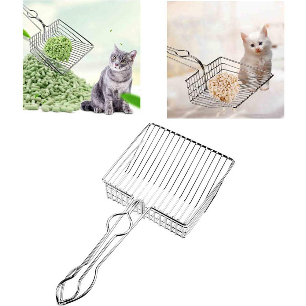 BINARY BARN Cat Litter Scoop，Pet Supplies Cats Litter Scooper， Heavy Duty Stainless Steel Sifter Free Metal Poop Scoopers，Kitty Litter Sifter Metal Litter Scoop Shovel for Dogs，Easily Clean Litter Box