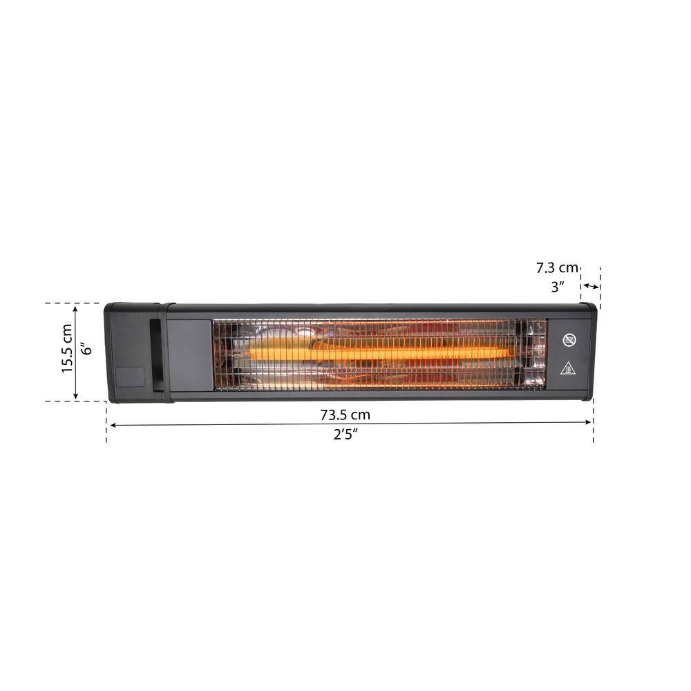 CANOPIA by PALRAM Electric IP65 Outdoor Carbon Fiber Heater with Wall/Ceiling Mount 705779