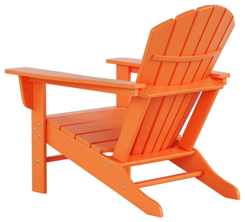 Afuera Living Portside Classic Outdoor Adirondack Chair (Set of 4) in Orange   Contemporary   Adirondack Chairs   by Homesquare  Houzz