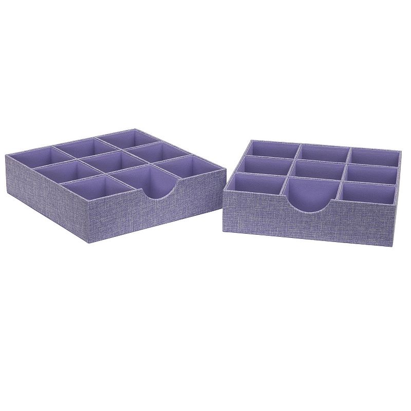 Household Essentials 9-Section Organizer Trays Hard-Sided 2-pack Set