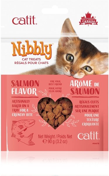 Catit Nibbly Salmon Cat Treat， 3.2-oz bag