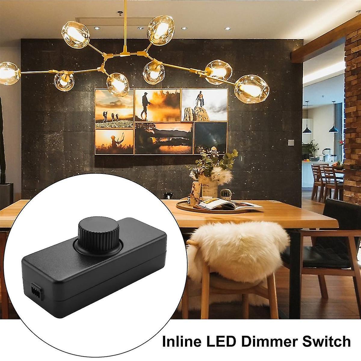 Inline Led Dimmer Switch， Built-in On/off And Knob Control Dimmer For Dimmable 3-100w Led/incandesc