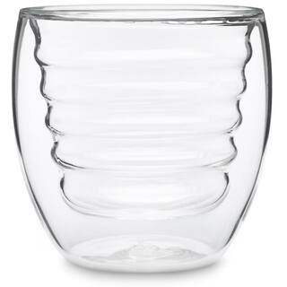 Ozeri Curva Artisan Series 8 oz. Double Wall Beverage Glasses and Tumblers (Set of 4) DW080AS