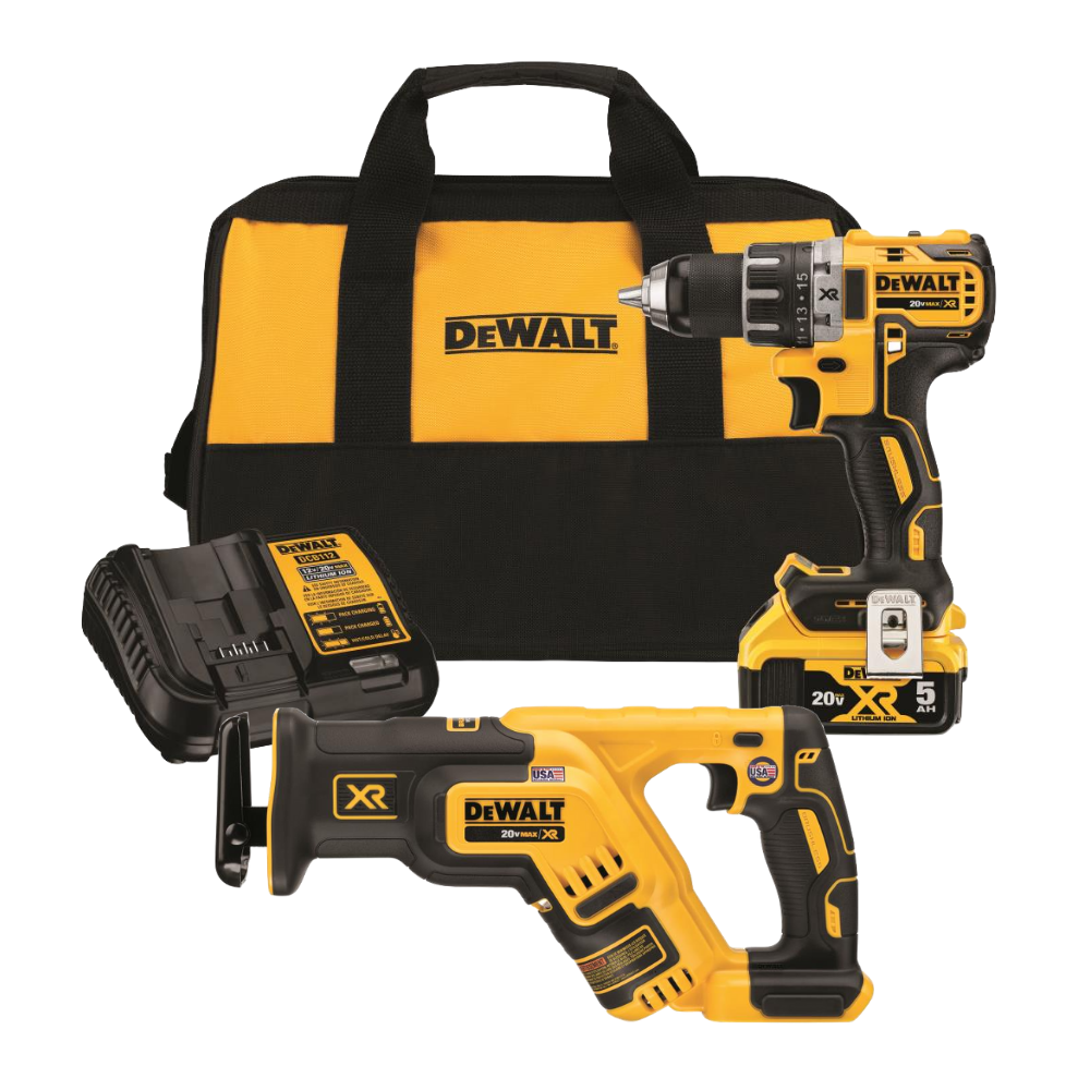 DEWALT 20V MAX 2pc Cordless Combo Kit Drill Driver Reciprocating Saw