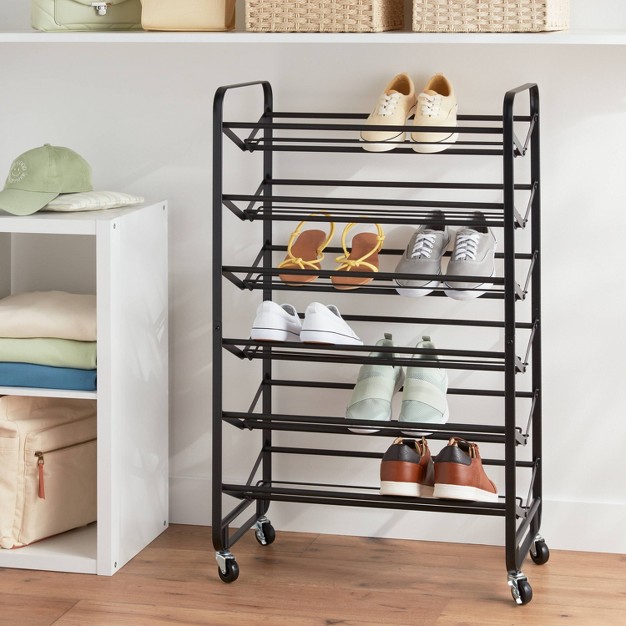 6 Tier Metal Rolling Shoe Rack